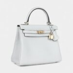 Hermes Kelly 25 Platinum Grey Togo Permabrass Hardware