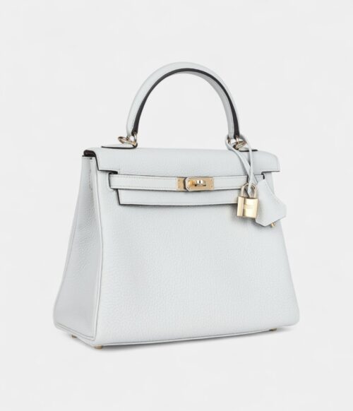 Hermes Kelly 25 Platinum Grey Togo Permabrass Hardware