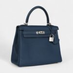 Hermes Kelly 25 Prussian Blue Togo Palladium Hardware