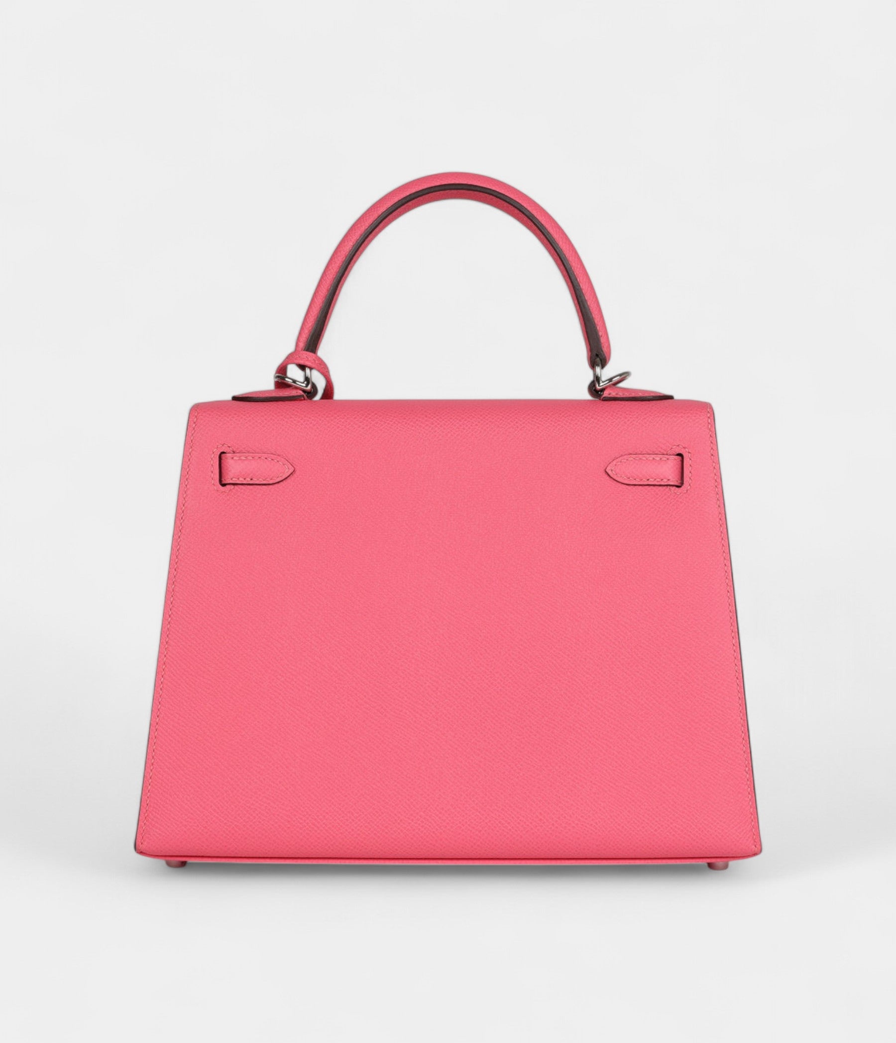 Hermes Kelly 25 Rose Azalee Epsom Palladium Hardware