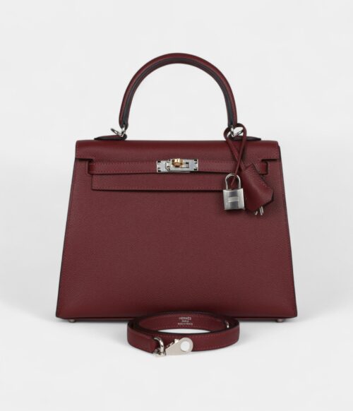 Hermes Kelly 25 Rouge H Epsom Electrum Hardware