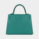 Hermes Kelly 25 Verone Ostrich Palladium Hardware