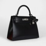 Hermes Kelly 28 Black Box Palladium Hardware