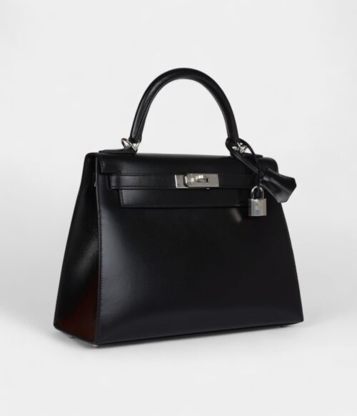 Hermes Kelly 28 Black Box Palladium Hardware