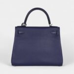 Hermes Kelly 28 Bleu Encre Verso Evercolor Palladium Hardware
