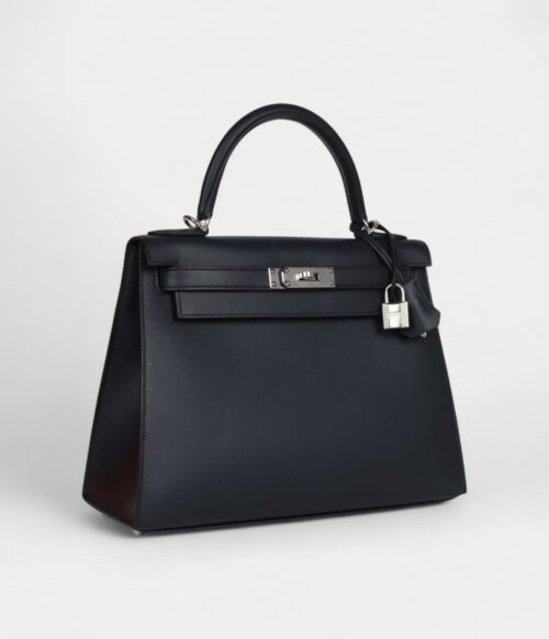 Hermes Kelly 28 Bleu Obscur Verso Sombrero Palladium Hardware