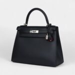 Hermes Kelly 28 Bleu Obscur Verso Sombrero Palladium Hardware