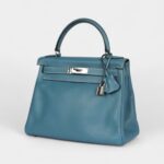 Hermes Kelly 28 Blue Jean Gulliver Palladium Hardware