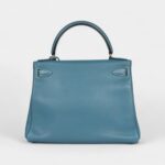 Hermes Kelly 28 Blue Jean Gulliver Palladium Hardware