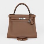 Hermes Kelly 28 Chestnut Evercolor Palladium Hardware