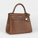 Hermes Kelly 28 Chestnut Evercolor Palladium Hardware