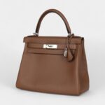 Hermes Kelly 28 Chestnut Evercolor Palladium Hardware