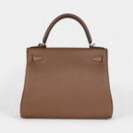 Hermes Kelly 28 Chestnut Evercolor Palladium Hardware
