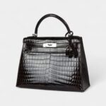 Hermes Kelly 28 Cocoan Shiny Niloticus Crocodile Palladium Hardware