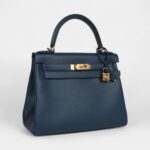 Hermes Kelly 28 Deep Bleu Evercolor Gold Hardware