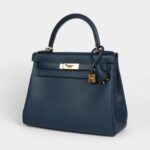 Hermes Kelly 28 Deep Bleu Evercolor Gold Hardware
