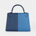 Hermes Kelly 28 Deep Blue Coat and Mykonos Epsom Gold Hardware