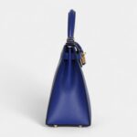 Hermes Kelly 28 Electric Blue Tadelakt Gold Hardware