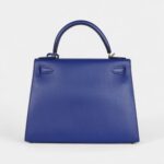 Hermes Kelly 28 Electric Blue Tadelakt Gold Hardware