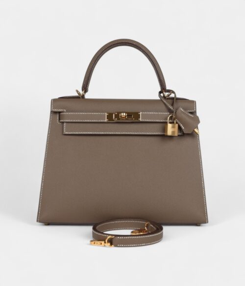 Hermes Kelly 28 Etoupe Epsom Gold Hardware