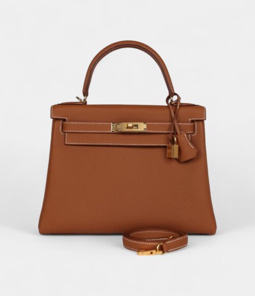 Hermes Kelly 28 Gold Togo Gold Hardware