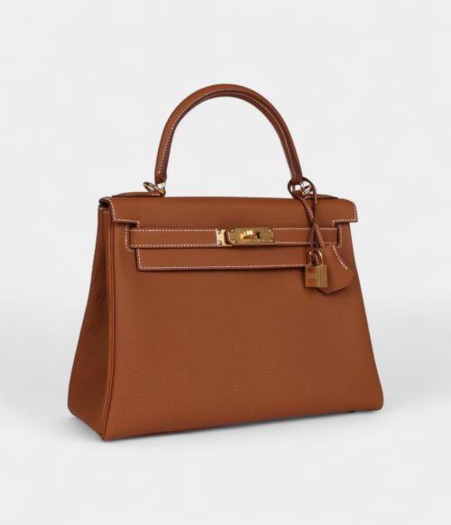 Hermes Kelly 28 Gold Togo Gold Hardware