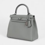 Hermes Kelly 28 Grey Seagull Togo Palladium Hardware