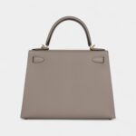 Hermes Kelly 28 Gris Asphalte Verso Epsom Brushed Gold Hardware
