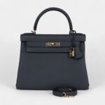 Hermes Kelly 28 Gris Misty Togo Permabrass Hardware
