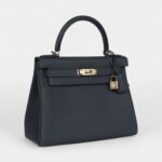 Hermes Kelly 28 Gris Misty Togo Permabrass Hardware