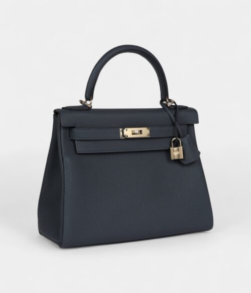 Hermes Kelly 28 Gris Misty Togo Permabrass Hardware