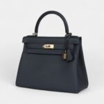 Hermes Kelly 28 Gris Misty Togo Permabrass Hardware
