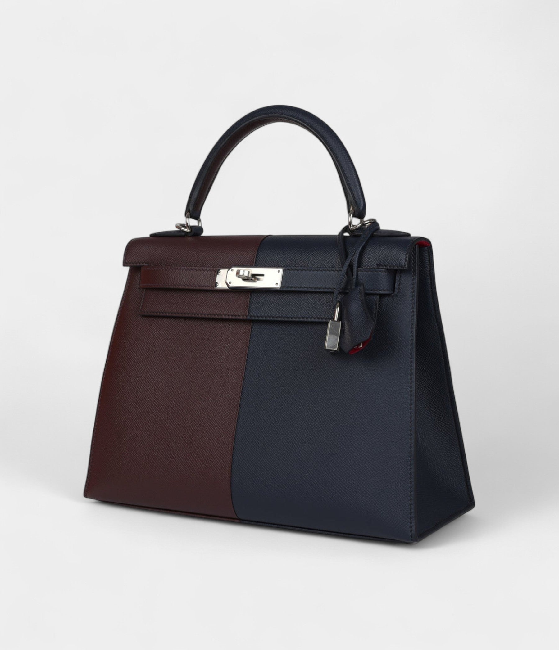 HermesKelly28IndigoBlueandRedSellierEpsomCoatPalladiumHardware_3.jpg Hermes Kelly 28 Indigo Blue and Red Sellier Epsom Coat Palladium Hardware