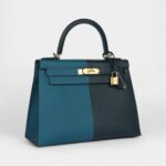 Hermes Kelly 28 Jacket Cypres and Vert Bosphore Epsom Gold Hardware
