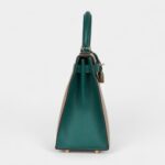 Hermes Kelly 28 Malachite and Trench Epsom Permabrass Hardware