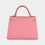 Hermes Kelly 28 Rose Confetti Epsom Palladium Hardware