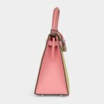 Hermes Kelly 28 Rose Confetti and Jaune Poussin Epsom Palladium Hardware