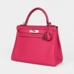 Hermes Kelly 28 Rose Tyrien Candy Epsom Palladium Hardware