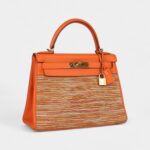 Hermes Kelly 28 Vibrato Orange Evercalf Gold Hardware