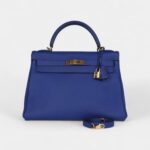 Hermès Kelly 32 Bleu Electric Togo Gold Hardware