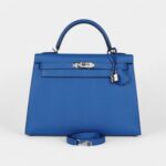 Hermès Kelly 32 Bleu Epsom Palladium Hardware