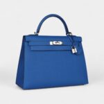 Hermès Kelly 32 Bleu Epsom Palladium Hardware
