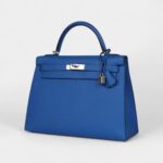 Hermès Kelly 32 Bleu Epsom Palladium Hardware