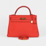 Hermès Kelly 32 Capucine Togo Gold Hardware