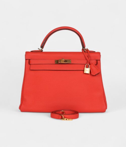 Hermès Kelly 32 Capucine Togo Gold Hardware