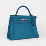 Hermès Kelly 32 Cobalt Clemence Palladium Hardware