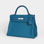 Hermès Kelly 32 Cobalt Clemence Palladium Hardware