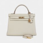 Hermes Kelly 32 Craie Togo Gold Hardware