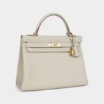 Hermes Kelly 32 Craie Togo Gold Hardware