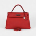Hermès Kelly 32 Geranium Togo Palladium Hardware